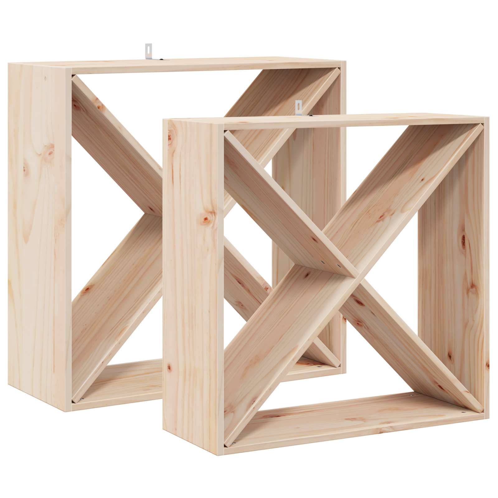 Portabottiglie 2 pcs Naturale 62 x 25 x 62 cm Pino massello 893314