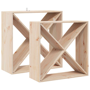 Portabottiglie 2 pcs Naturale 62 x 25 x 62 cm Pino massello 893314