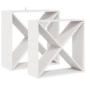 Portabottiglie 2 pcs Bianco 62 x 25 x 62 cm Pino massello 893315