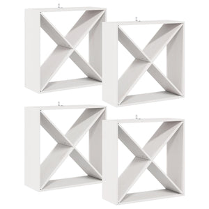 Portabottiglie 4 pcs Bianco 62 x 25 x 62 cm Pino massello 893317