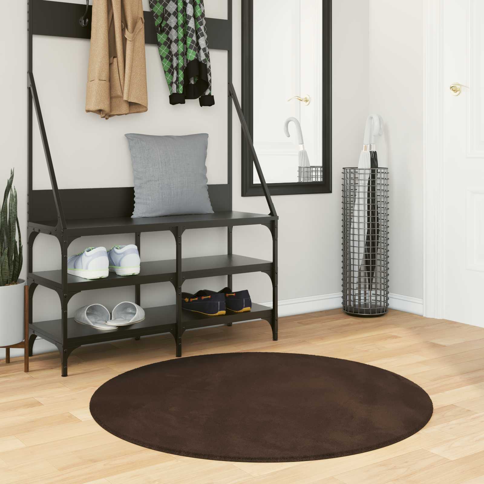 Tappeti per area Rotondo HUARTE Marrone Ø 100 CM Poliestere 42022477