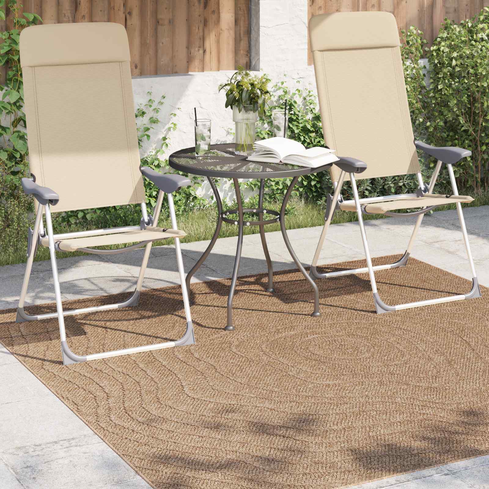 Tappeti per area Moiré Quadrato Naturale 120 x 120 cm 42022541