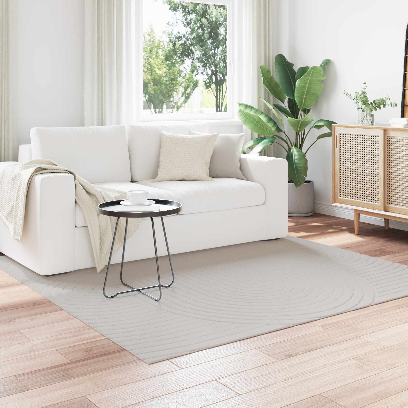 Tappeti per area Quadrato Crema 120 x 120 cm 42022577