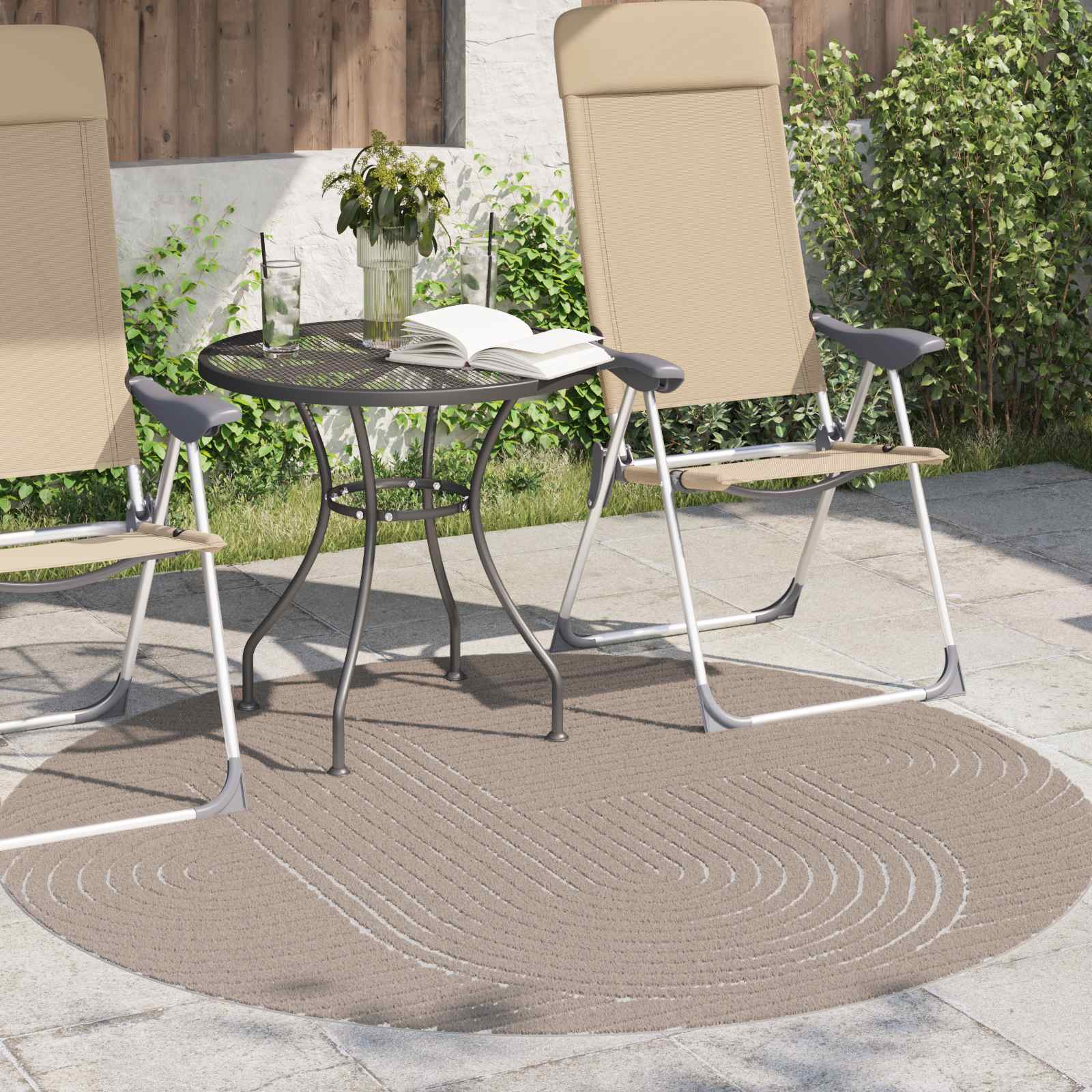 Tappeti per area Rotondo Beige Ø 120 CM 42022593