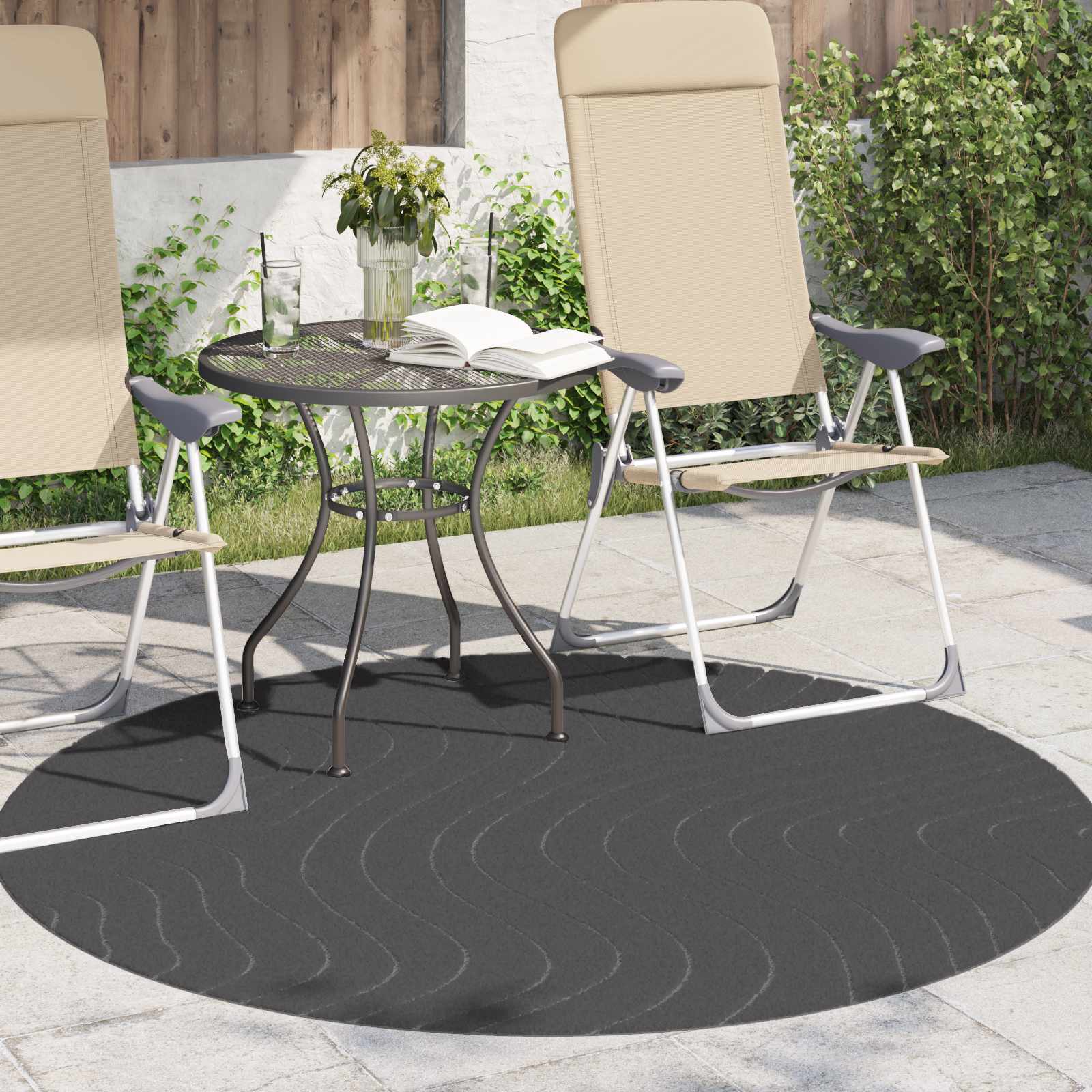 Tappeti per area Rotondo Antracite Ø 200 CM 42022673