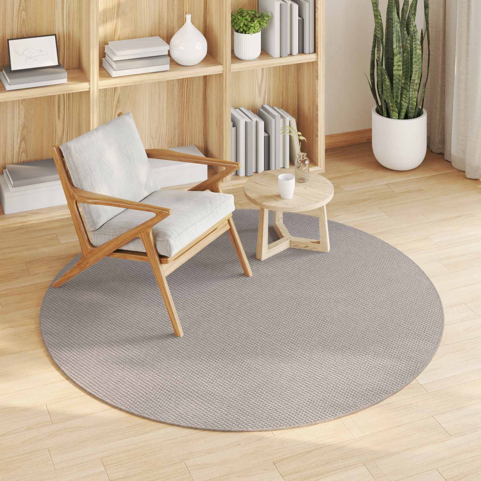 Tappeti per area Rotondo Crema e Taupe Ø 160 CM 42022711