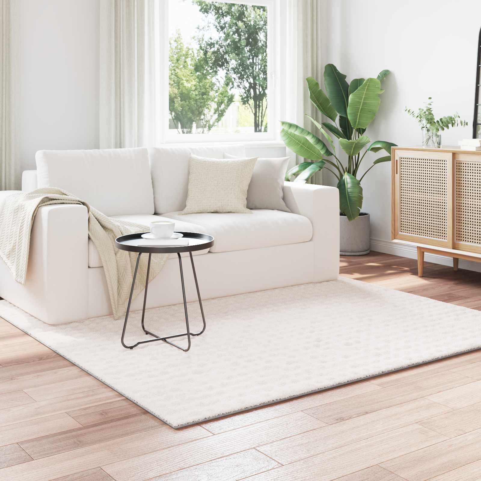 Tappeti per area Quadrato Crema 200 x 200 cm 42022734