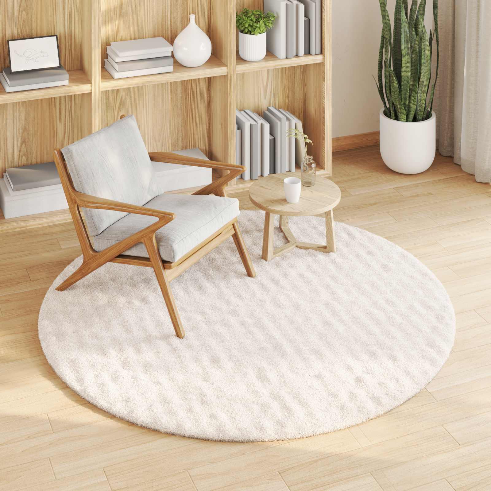 Tappeti per area Rotondo Crema Ø 160 CM 42022737