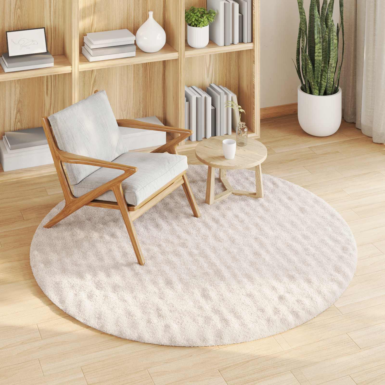 Tappeti per area Rotondo Beige Ø 120 CM 42022749