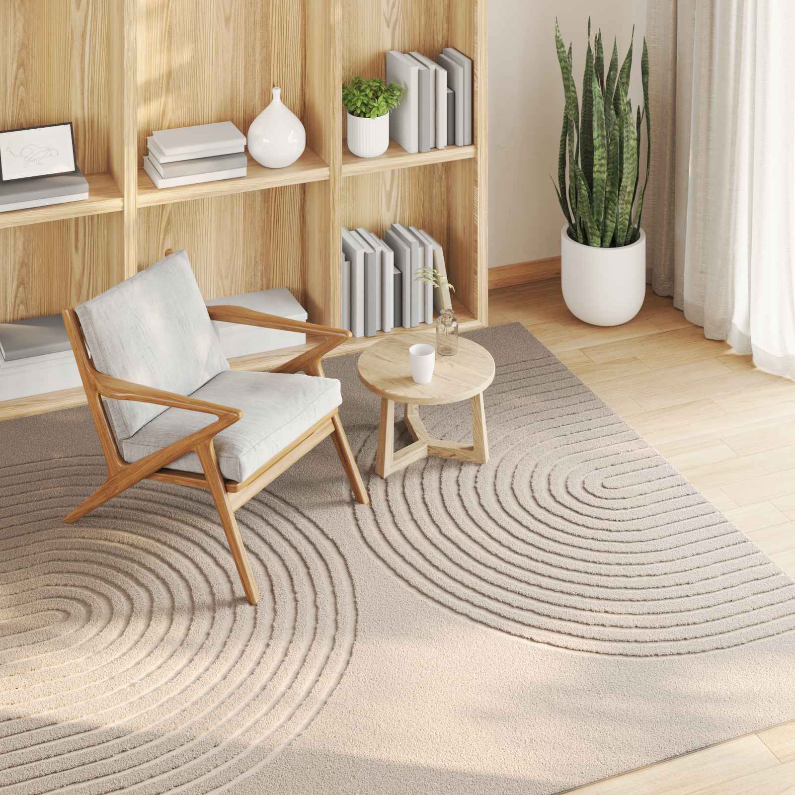 Tappeti per area Quadrato Beige 120 x 120 cm 42022811