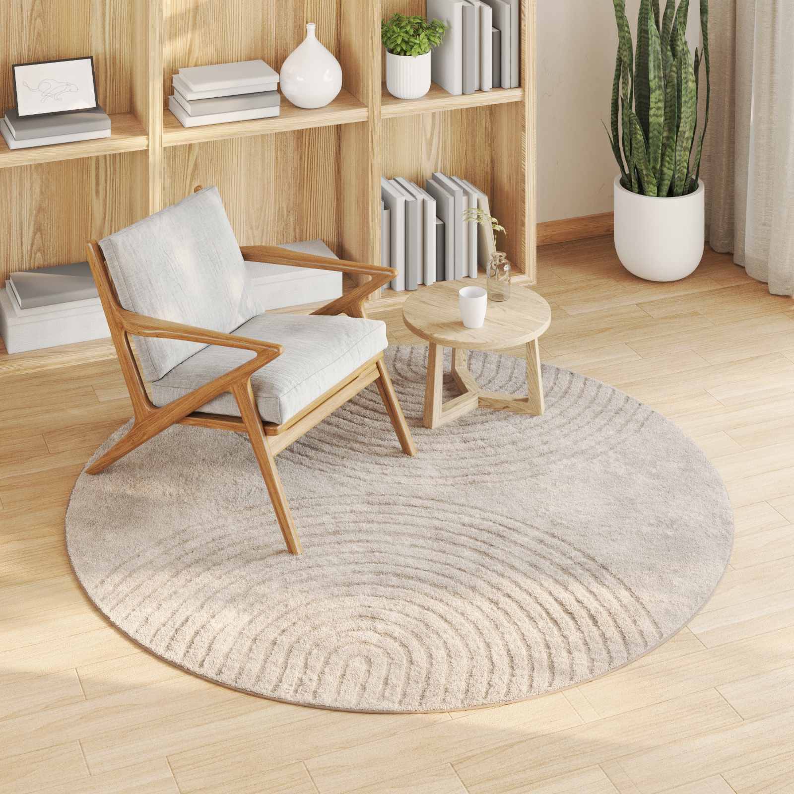 Tappeti per area Rotondo Beige Ø 120 CM 42022814