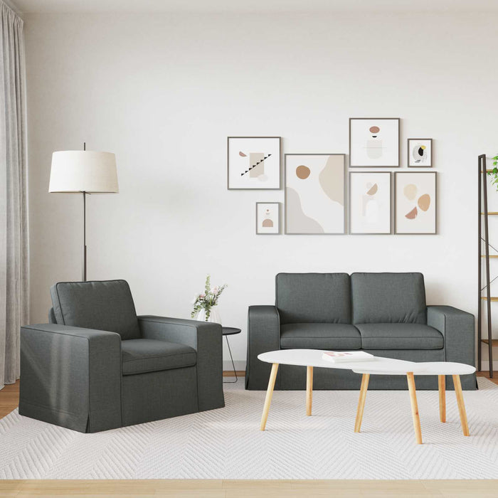 Divano 2 pcs Grigio scuro Metallo 3407501