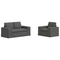Divano 2 pcs Grigio scuro Metallo 3407501