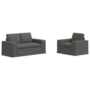 Divano 2 pcs Grigio scuro Metallo 3407501