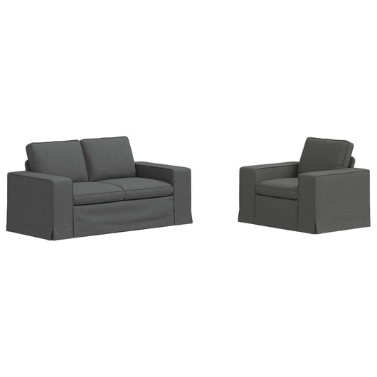 Divano 2 pcs Grigio scuro Metallo 3407501