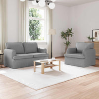 Divano 120cm 2 pcs Grigio chiaro Metallo 3407516