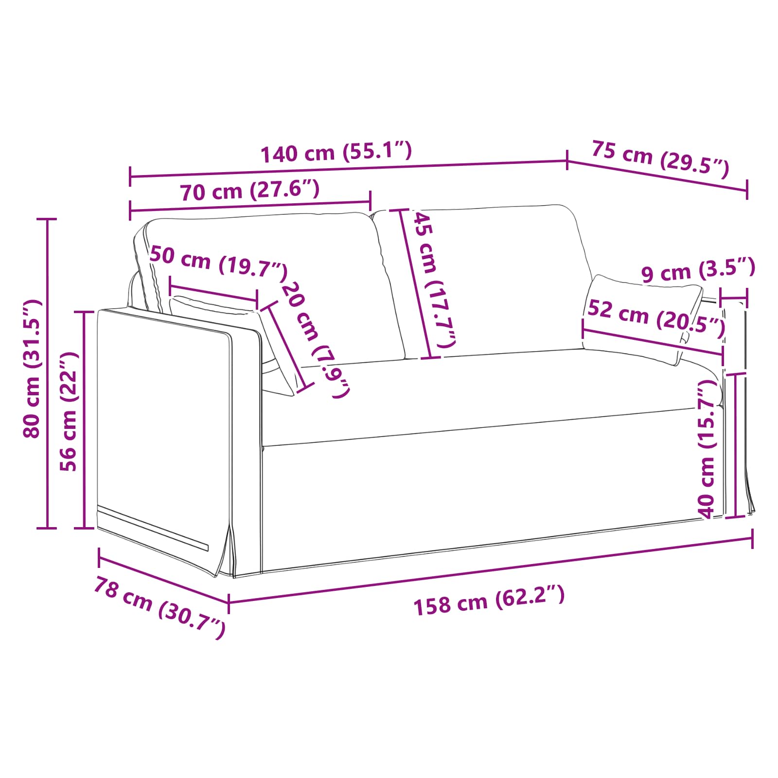 Divano 2 pcs Crema Metallo 3407542