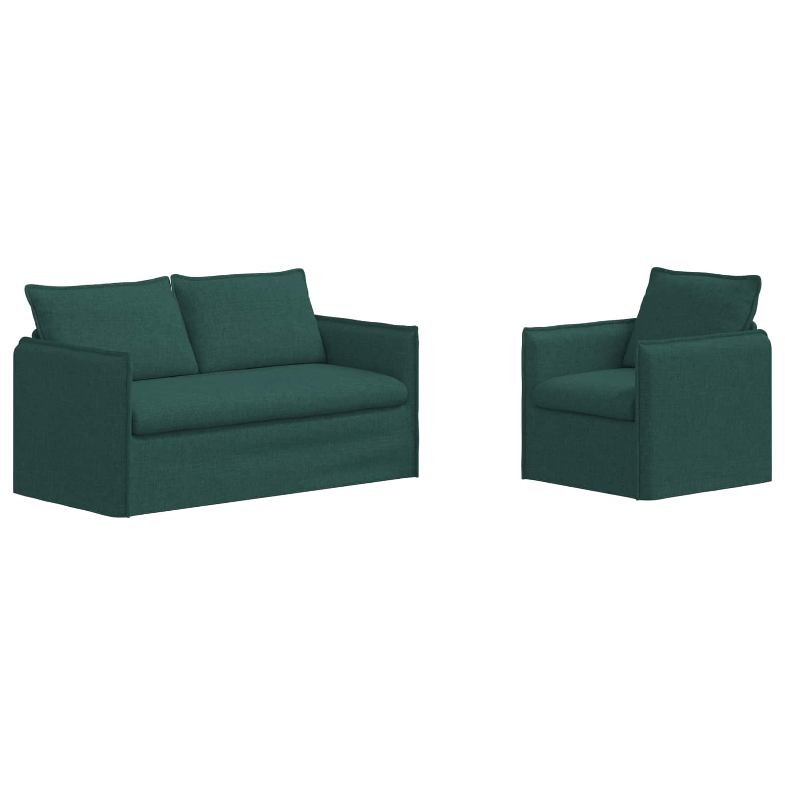Divano 140cm 2 pcs Verde Scuro Metallo 3407570