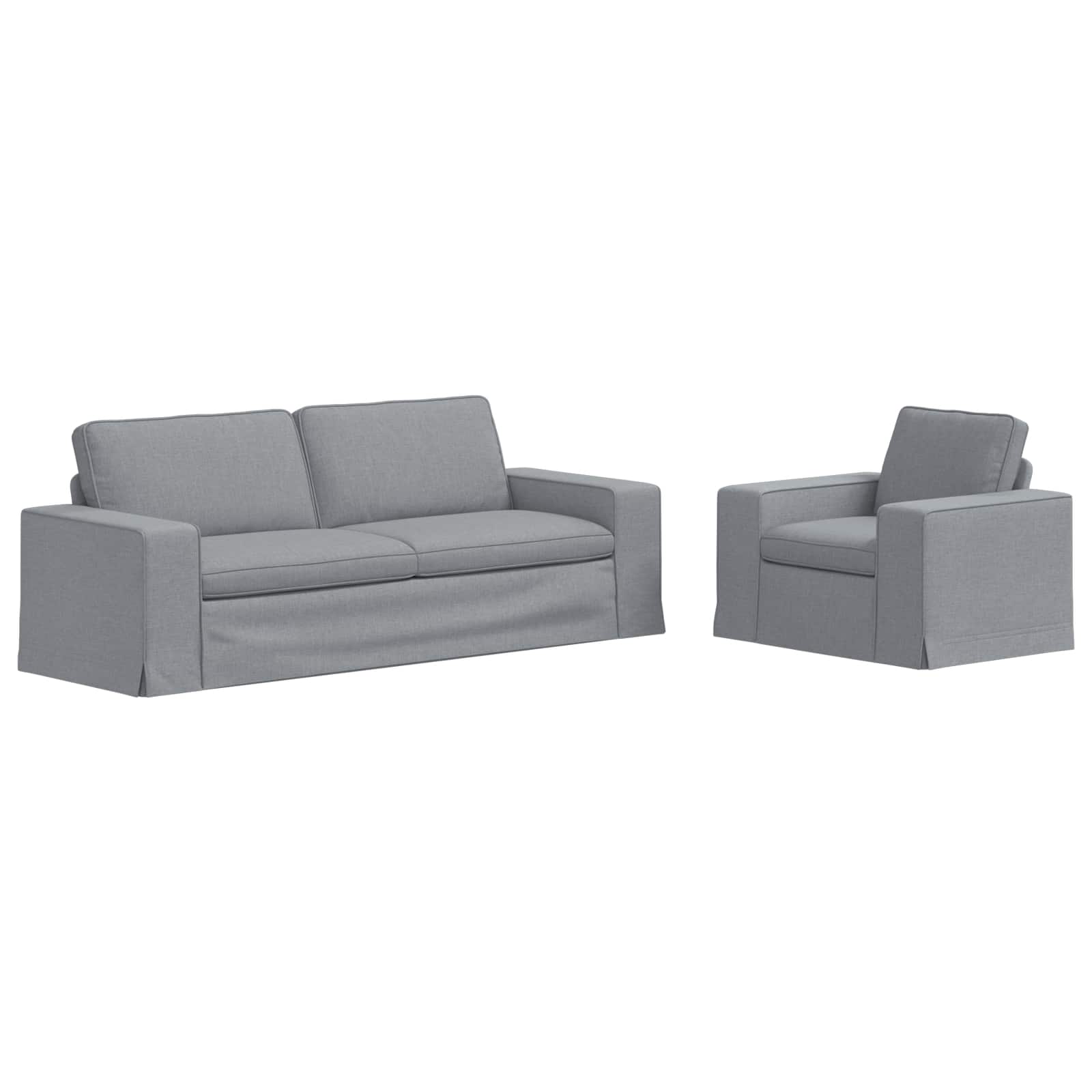 Divano 2 pcs Grigio chiaro Metallo 3407588