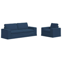 Divano 2 pcs Blu Metallo 3407594
