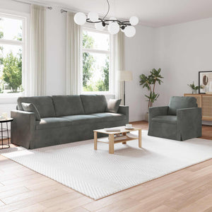 Divano 2 pcs Grigio scuro 228 x 78 x 80 cm Velluto 3407626