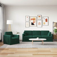 Divano 2 pcs Verde Scuro 228 x 78 x 80 cm Velluto 3407627