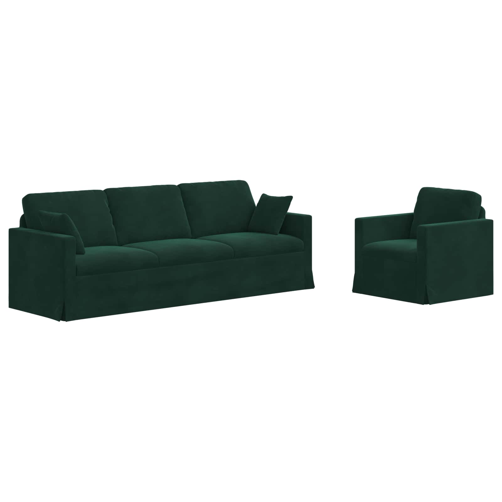 Divano 2 pcs Verde Scuro 228 x 78 x 80 cm Velluto 3407627