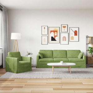 Divano 2 pcs Verde chiaro 228 x 78 x 80 cm Velluto 3407628
