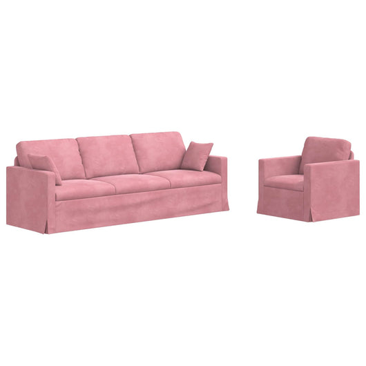 Divano 2 pcs Rosa 228 x 78 x 80 cm Velluto 3407629