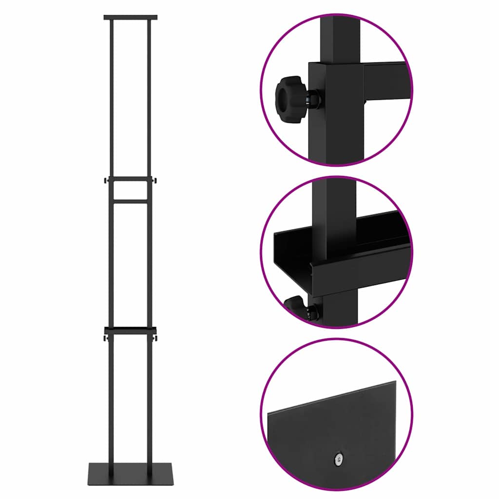 Espositori per Fiere 2 pcs Nero 30 x 24 x 208 cm Ferro 3407634
