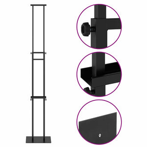 Espositori per Fiere 2 pcs Nero 30 x 24 x 208 cm Ferro 3407634