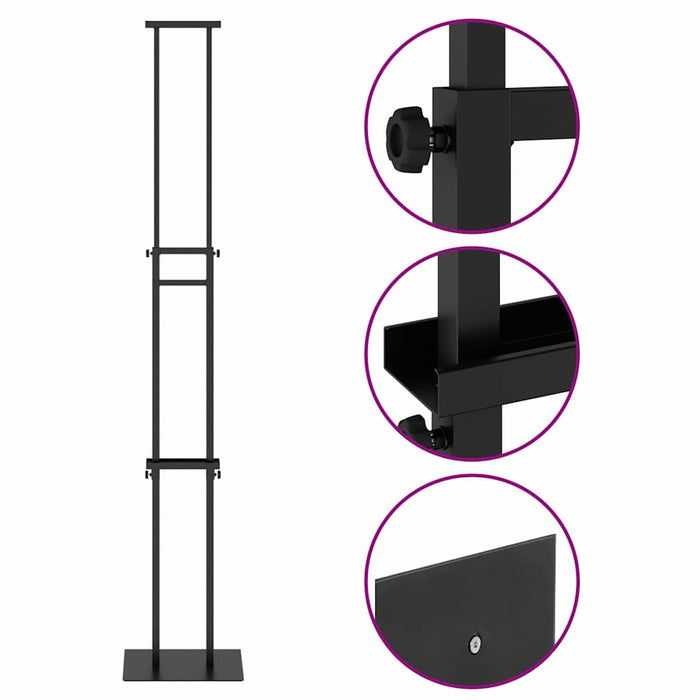 Espositori per Fiere 2 pcs Nero 30 x 24 x 208 cm Ferro 3407634