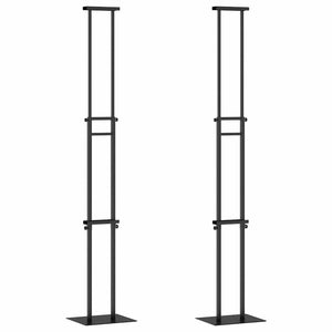 Espositori per Fiere 2 pcs Nero 30 x 24 x 208 cm Ferro 3407634