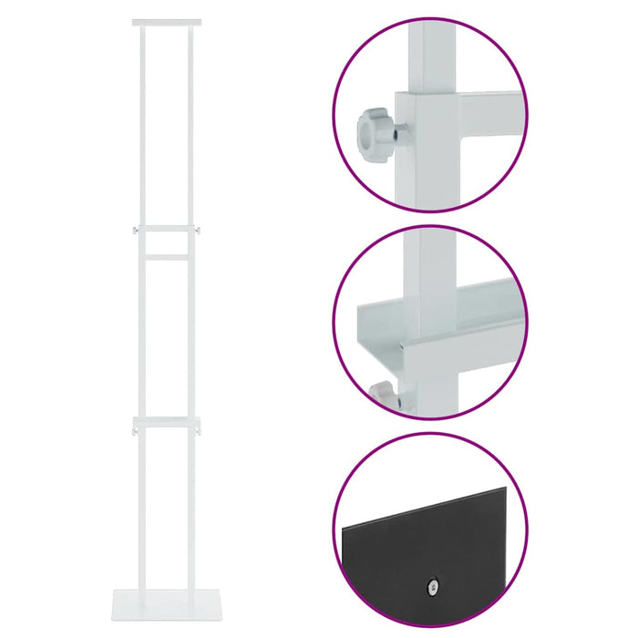 Espositori per Fiere 2 pcs Bianco 30 x 24 x 208 cm Ferro 3407635