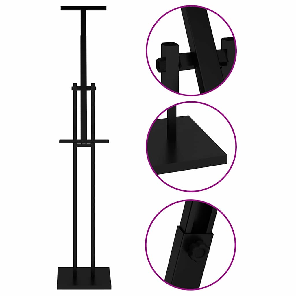 Espositori per Fiere 2 pcs Nero 26.5 x 26.5 x 127 cm Ferro 3407637