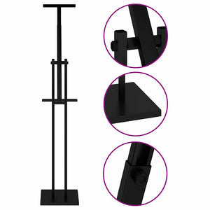 Espositori per Fiere 2 pcs Nero 26.5 x 26.5 x 127 cm Ferro 3407637