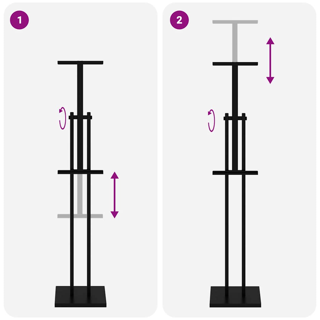 Espositori per Fiere 2 pcs Nero 26.5 x 26.5 x 127 cm Ferro 3407637