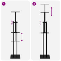 Espositori per Fiere 2 pcs Nero 26.5 x 26.5 x 127 cm Ferro 3407637