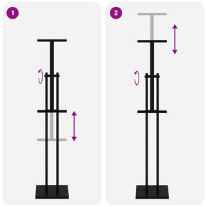 Espositori per Fiere 2 pcs Nero 26.5 x 26.5 x 127 cm Ferro 3407637