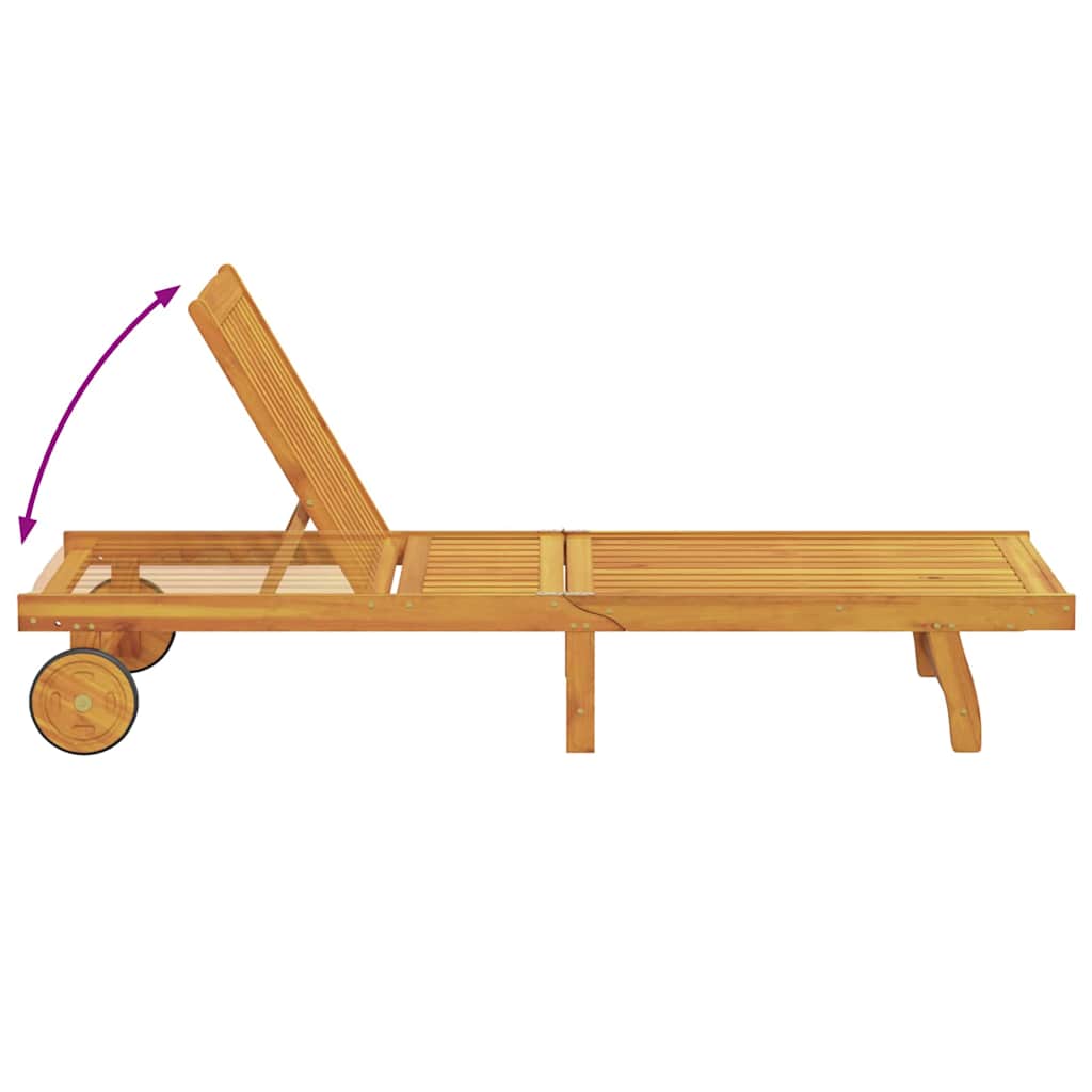 Lettino da sole Marrone Legno di Acacia Massello 3407698