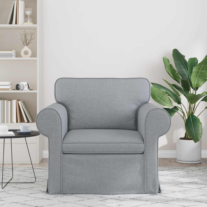 Divano Grigio chiaro 215 x 82 x 80 cm Tessuto