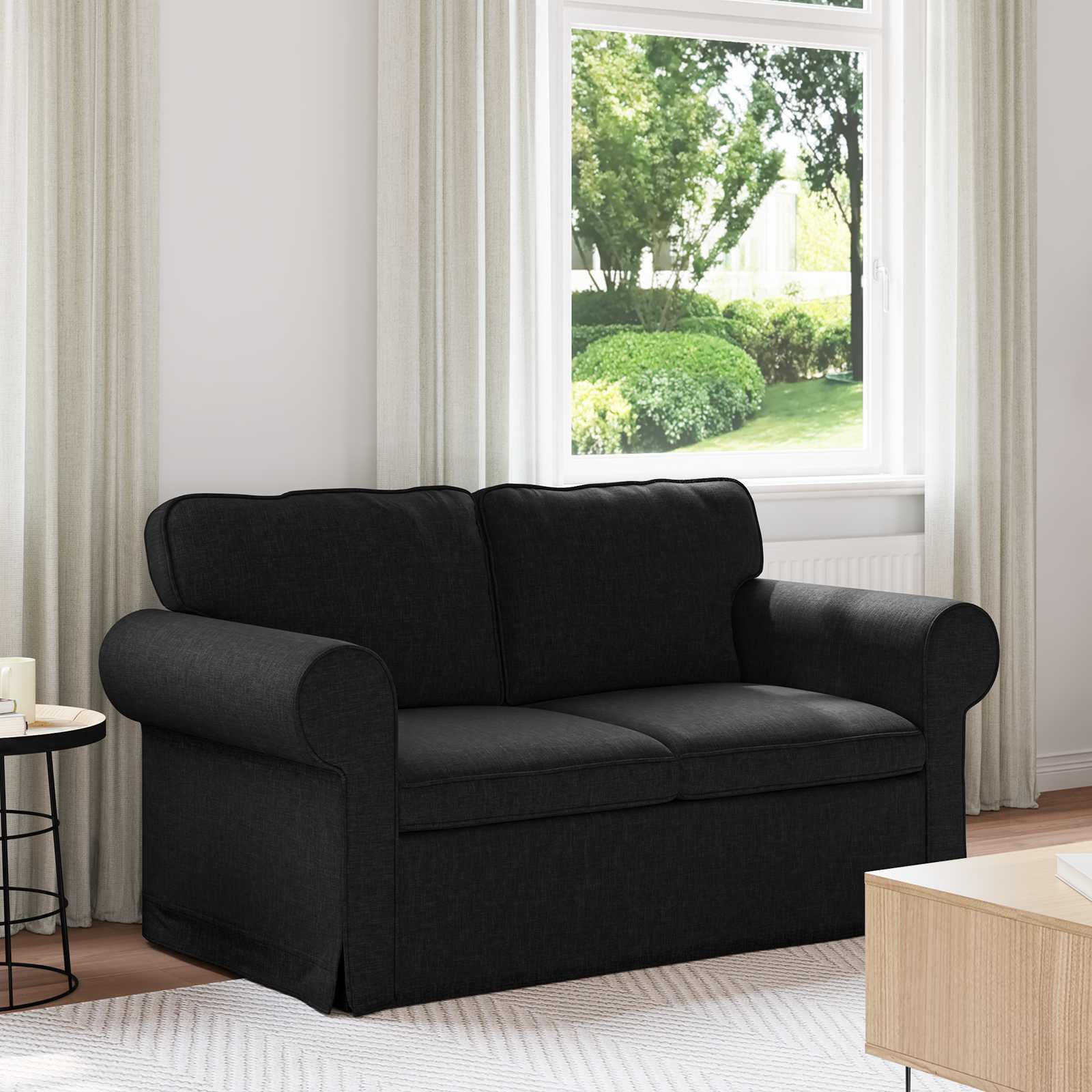 Divano Nero 215 x 82 x 80 cm Metallo 42024301