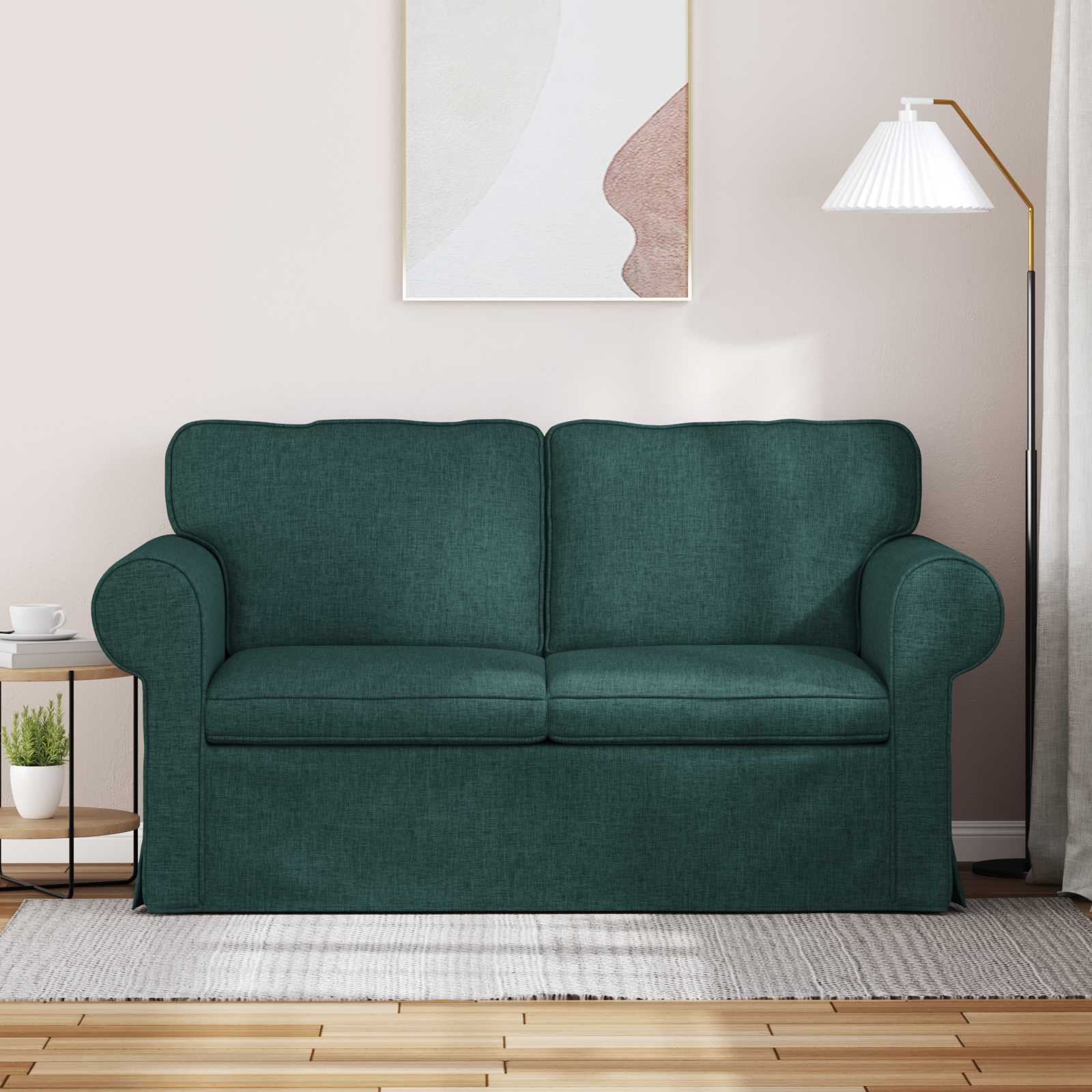 Divano Verde Scuro 215 x 82 x 80 cm Tessuto