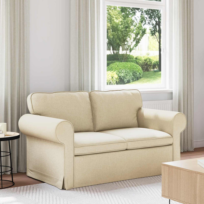 Divano Crema 215 x 82 x 80 cm Tessuto