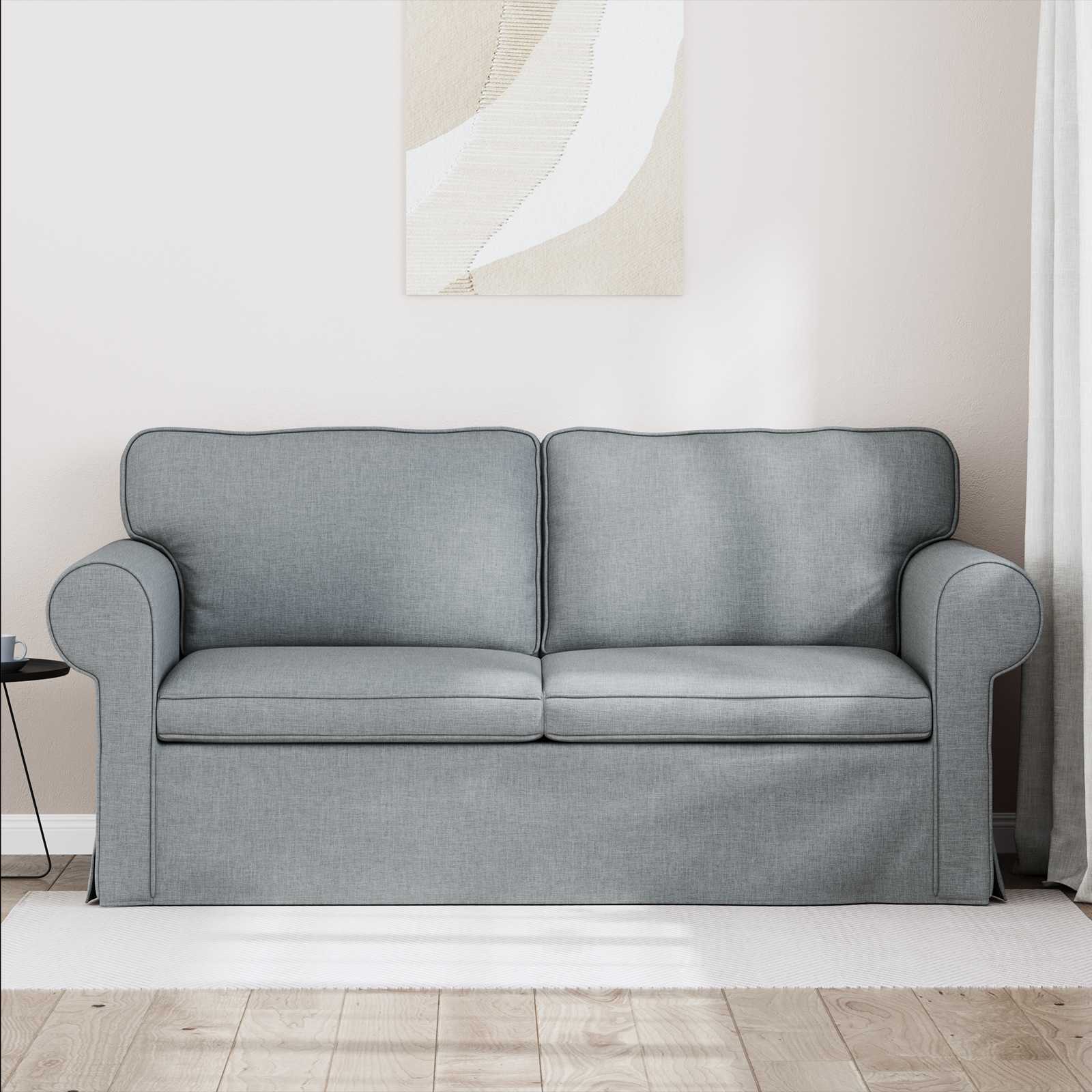 Divano Grigio chiaro 215 x 82 x 80 cm Tessuto