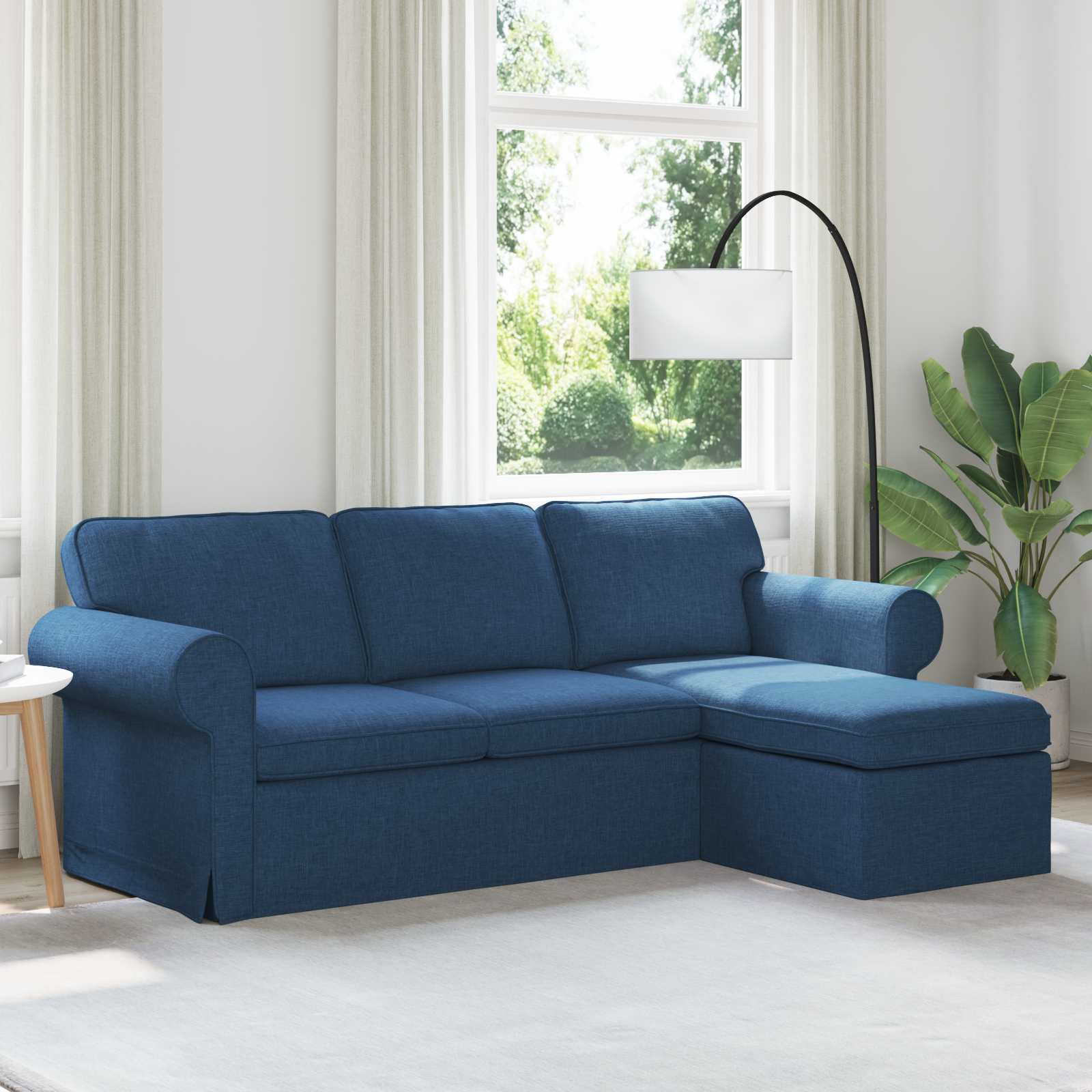 Divano Blu 215 x 138 x 80 cm Tessuto