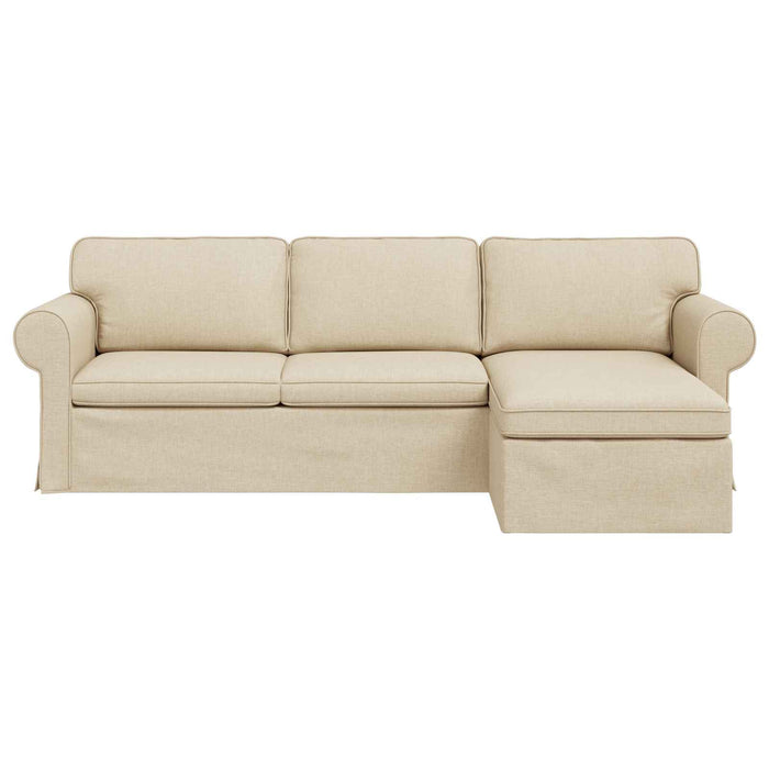 Divano Crema 215 x 138 x 80 cm Metallo 42024346