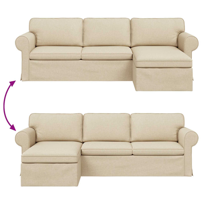 Divano Crema 215 x 138 x 80 cm Metallo 42024346