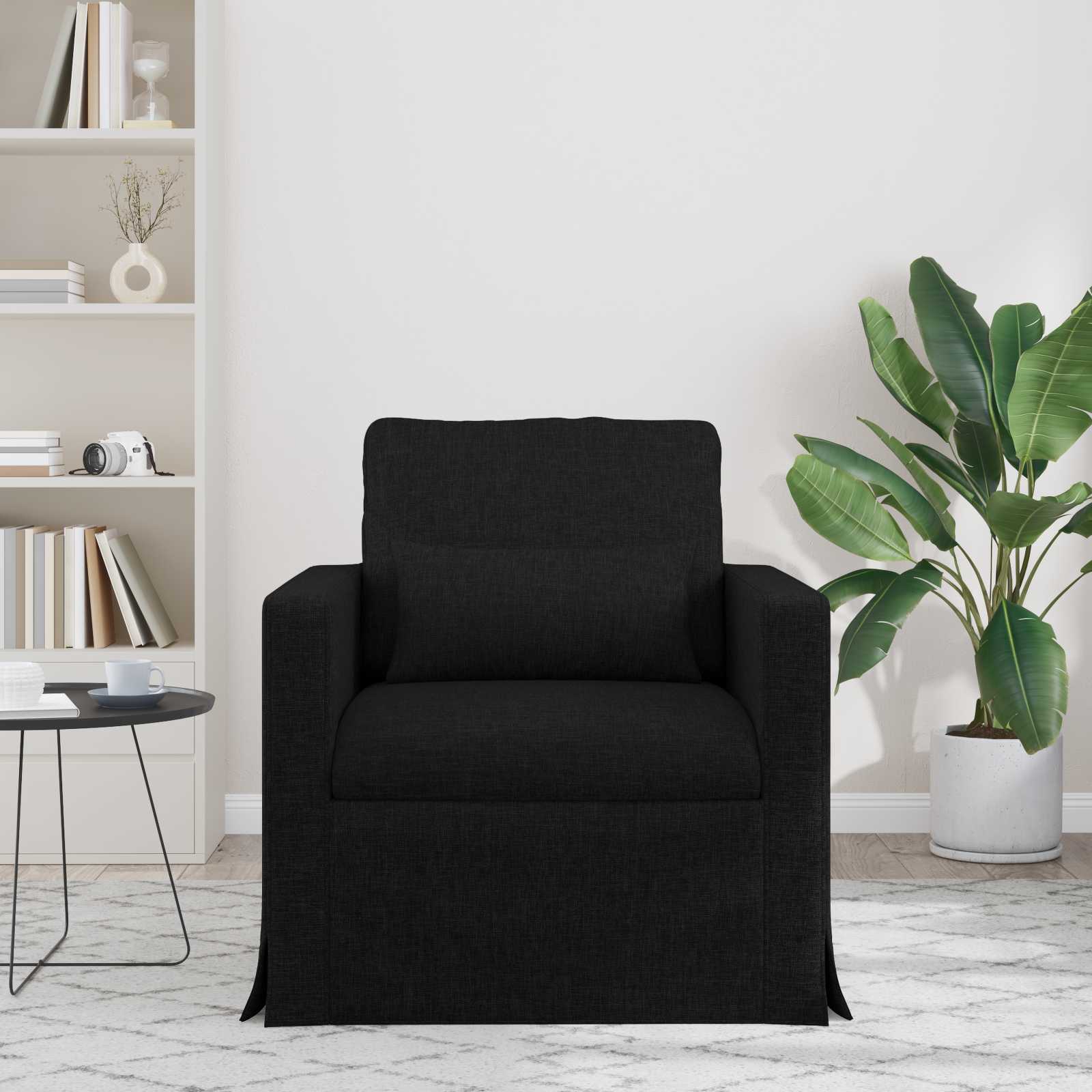 Divano Nero 78 x 78 x 80 cm Tessuto