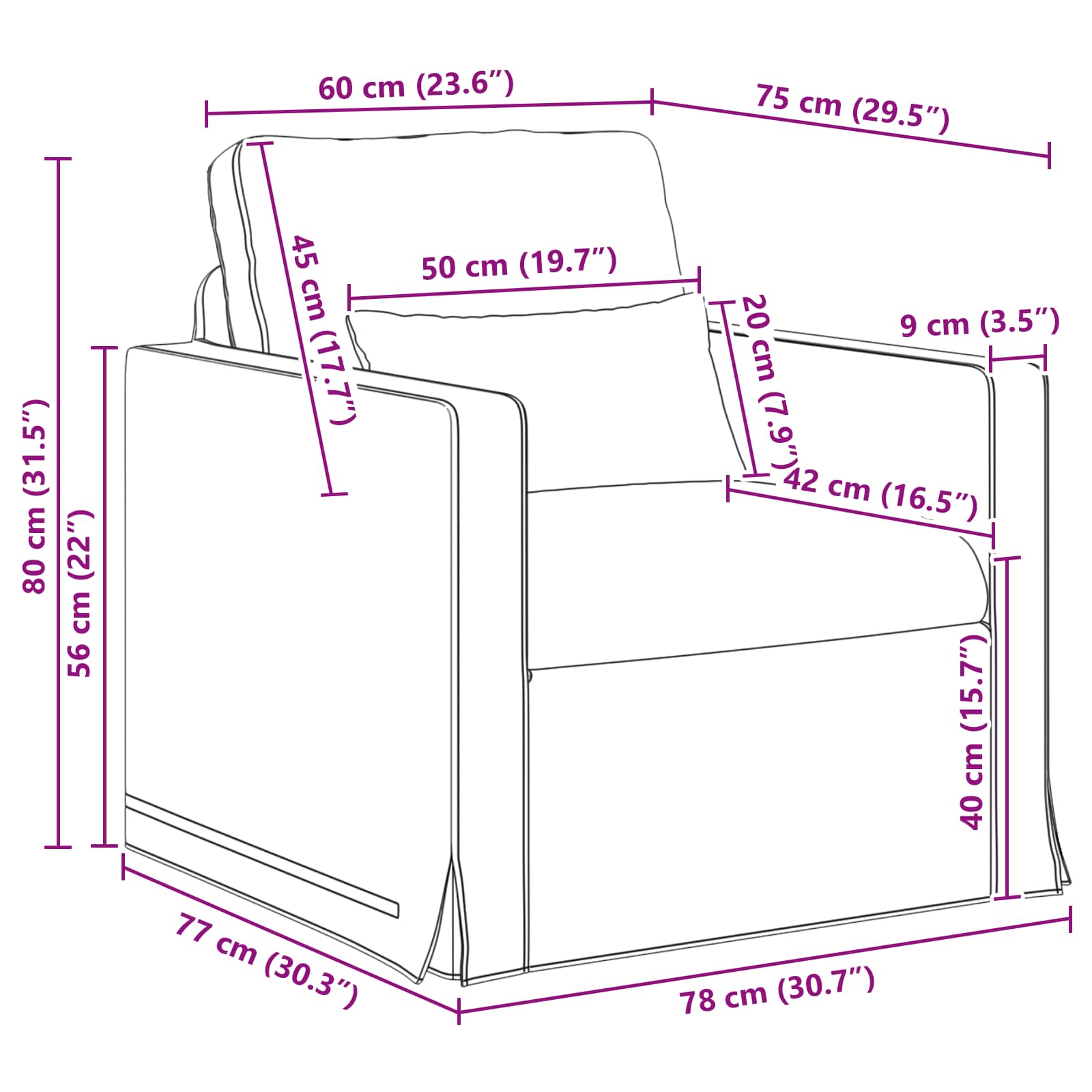 Divano Talpa 78 x 78 x 80 cm Metallo 42024352